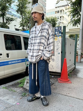 「デニム」｜上ノ山 寛瑛さん（メンズ・172cm・30代）の夏コーディネート