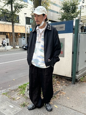 「アイテム（サンダル）」を使った、上ノ山 寛瑛さん（メンズ・172cm・30代）の秋コーディネート