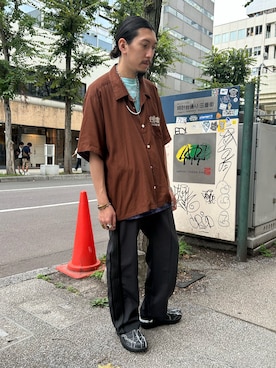 「OOFOS（ウーフォス）のアイテム」を使った、上ノ山 寛瑛さん（メンズ・172cm）の夏コーディネート