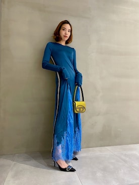 「DIESEL」｜「アイテム（ワンピース/ドレス）」を使った、RISAKOさん（レディース・162cm）の春コーディネート