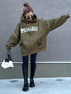 「JIL SANDER（ジルサンダー）のDRAWSTRING SM CROSSBODY（ショルダーバッグ）」を使った、Rie_eさん（レディース・154cm）の秋コーディネート