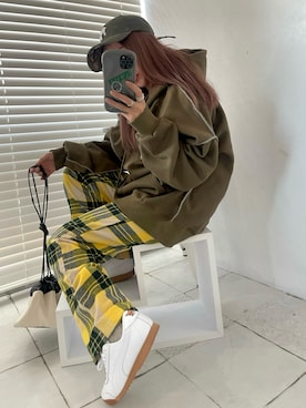「MAISON KITSUNE」｜「アイテム（その他）」を使った、Rie_eさん（レディース・154cm）の秋コーディネート