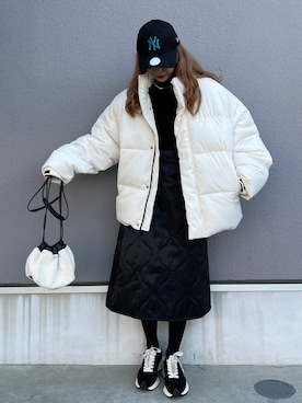 「JIL SANDER（ジルサンダー）のDRAWSTRING SM CROSSBODY（ショルダーバッグ）」を使った、Rie_eさん（レディース・154cm）の秋コーディネート