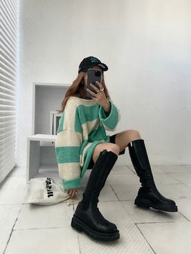 「JIL SANDER（ジルサンダー）のDRAWSTRING SM CROSSBODY（ショルダーバッグ）」を使った、Rie_eさん（レディース・154cm）の秋コーディネート