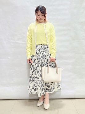 「SHOO・LA・RUE（シューラルー）の【セレモニー】5cmヒールパンプス（パンプス、ホワイト系）」を使った、*Yui*さん（レディース・151cm）の春コーディネート