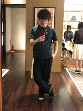 「DRIES VAN NOTEN（ドリスヴァンノッテン）のアイテム（スラックス）」を使った、ジョニすけ【相互】さん（メンズ・170cm）の秋コーディネート