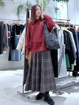 「アイテム（スウェット）」を使った、たかね。さん（レディース・169cm・30代）の冬コーディネート