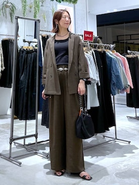 「LEPSIM（レプシィム）の多機能リブタンク　286166（タンクトップ）」を使った、たかね。さん（レディース・170cm・30代）の夏コーディネート