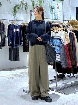 「アイテム（シュシュ）」を使った、たかね。さん（レディース・170cm）の秋コーディネート