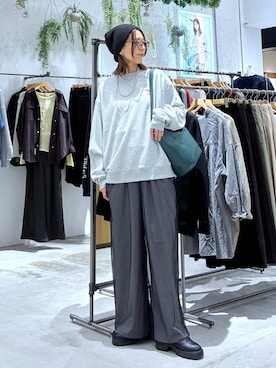 「アイテム（帽子）」を使った、たかね。さん（レディース・170cm）の秋コーディネート