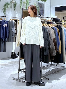 「LEPSIM（レプシィム）のアイテム（サンダル）」を使った、たかね。さん（レディース・170cm）の秋コーディネート