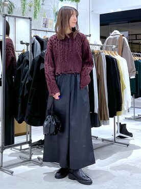 レザーライクワイドパンツ 133645を使った人気ファッション