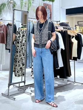 「アイテム（デニムパンツ）」を使った、たかね。さん（レディース・170cm・30代）の夏コーディネート