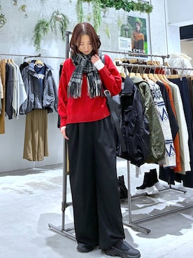 「アイテム（ストール/ショール）」を使った、たかね。さん（レディース・170cm・30代）の秋コーディネート