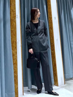 「アイテム（ノーカラージャケット）」を使った、たかね。さん（レディース・170cm）の秋コーディネート