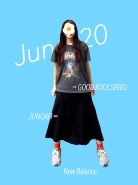「JUNOAH（ジュノア）のアイテム（オールインワン・サロペット）」を使った、shimakaさん（レディース・160cm）の夏コーディネート