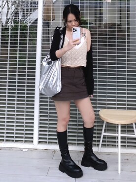 「MANGO（マンゴ）のアイテム（ジャケット/アウター）」を使った、mimiboさん（レディース・158cm）の春コーディネート