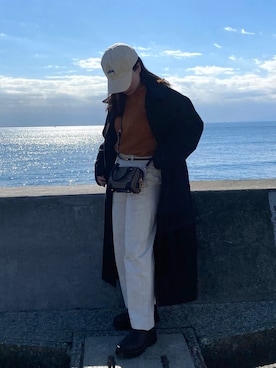 「PAGEBOY（ページボーイ）のアイテム（チェスターコート）」を使った、mako☺︎さん（レディース・154cm）の冬コーディネート