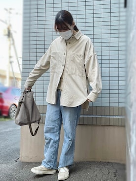 「ONIGIRI（オニギリ）のアイテム（トップス）」を使った、reinaさん（レディース・160cm）の秋コーディネート