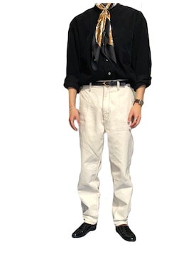 「Ellno Loset（エルノロゼット）のアイテム（バンダナ/スカーフ）」を使った、ポム太郎さん（メンズ・165cm）の春コーディネート