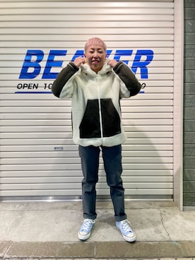 「MANASTASH（マナスタッシュ）のアイテム（ブルゾン）」を使った、yamaayuさん（レディース・151cm）の冬コーディネート