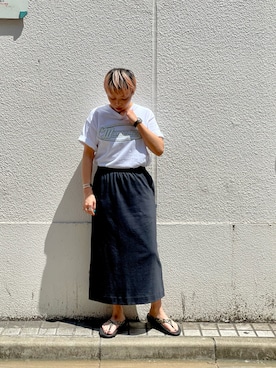 「MANASTASH（マナスタッシュ）のアイテム（スカート）」を使った、yamaayuさん（レディース・151cm）の春コーディネート