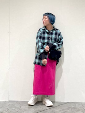 「MANASTASH（マナスタッシュ）のアイテム（スカート）」を使った、yamaayuさん（レディース・151cm）の秋コーディネート