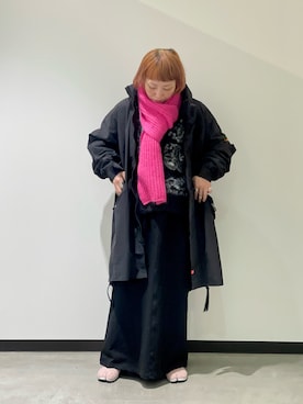 「MANASTASH（マナスタッシュ）のアイテム（モッズコート）」を使った、yamaayuさん（レディース・151cm）の冬コーディネート