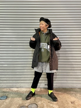 「ABU GARCIA（アブ・ガルシア）のアイテム（スウェット）」を使った、yamaayuさん（レディース・151cm）の秋コーディネート