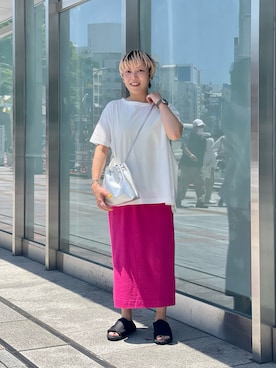 「MANASTASH（マナスタッシュ）のアイテム（スカート）」を使った、yamaayuさん（レディース・151cm）の夏コーディネート