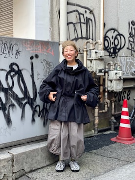 「MANASTASH（マナスタッシュ）のアイテム（ブルゾン）」を使った、yamaayuさん（レディース・151cm）の秋コーディネート