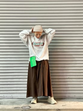 BEAVER渋谷店｜yamaayu使用「MANASTASH（MANASTASH/マナスタッシュ　MANASTAWAY SWEAT CREW スウェットクルー）」的時尚穿搭