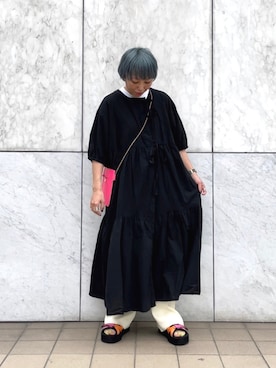 「MANASTASH（マナスタッシュ）のアイテム（ワンピース/ドレス）」を使った、yamaayuさん（レディース・151cm）の夏コーディネート
