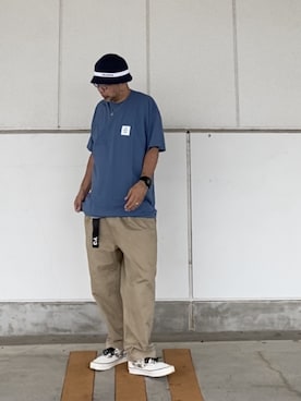 「Have a good time（ハバグッタイム）のアイテム（ハット）」を使った、＝＝トム＝＝さん（メンズ・174cm）の夏コーディネート