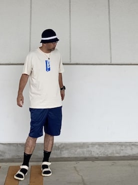 「オフホワイト」｜「アイテム（レッグウェア）」を使った、＝＝トム＝＝さん（メンズ・174cm）の夏コーディネート