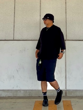 「アイテム（スリッポン）」を使った、＝＝トム＝＝さん（メンズ・174cm）の夏コーディネート