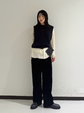 「アイテム（ベスト）」を使った、futabaさん（レディース・159cm）の秋コーディネート