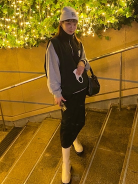 「LMCのアイテム（帽子）」を使った、aicaさん（レディース・162cm）の秋コーディネート