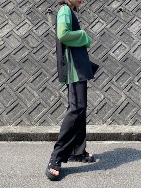 「しまむら（シマムラ）のアイテム（ベスト）」を使った、aicaさん（レディース・162cm）の夏コーディネート