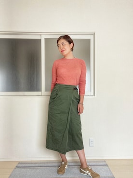 「Onitsuka Tiger（オニツカタイガー）のアイテム（スリッポン）」を使った、Keikoさん（レディース・168cm）の秋コーディネート