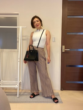 「TORY BURCH（トリーバーチ）のアイテム（ハンドバッグ）」を使った、Keikoさん（レディース・168cm）の夏コーディネート