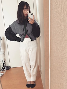 「153cm」｜「アイテム（スウェットパンツ）」を使った、maruruさん（レディース・153cm）の秋コーディネート