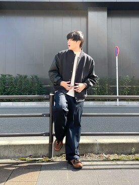 「SENSE OF PLACE by URBAN RESEARCH（センスオブプレイスバイアーバンリサーチ）のアイテム（スタジャン）」を使った、ぺいさん（メンズ・173cm）の秋コーディネート