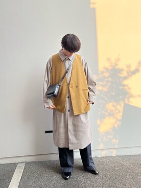 「SENSE OF PLACE by URBAN RESEARCH（センスオブプレイスバイアーバンリサーチ）のアイテム（ステンカラーコート）」を使った、ぺいさん（メンズ・173cm）の秋コーディネート