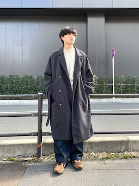 「SENSE OF PLACE by URBAN RESEARCH（センスオブプレイスバイアーバンリサーチ）のアイテム（トレンチコート）」を使った、ぺいさん（メンズ・173cm）の秋コーディネート