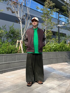 「SENSE OF PLACE by URBAN RESEARCH（センスオブプレイスバイアーバンリサーチ）のアイテム（スタジャン）」を使った、ぺいさん（メンズ・173cm）の秋コーディネート