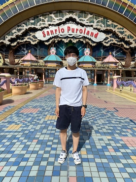 「A.P.C.（アーペーセー）のT-SHIRT YUKATA BLANC 19A（Tシャツ/カットソー、ホワイト系）」を使った、Kisa🌿さん（レディース・155cm）の夏コーディネート