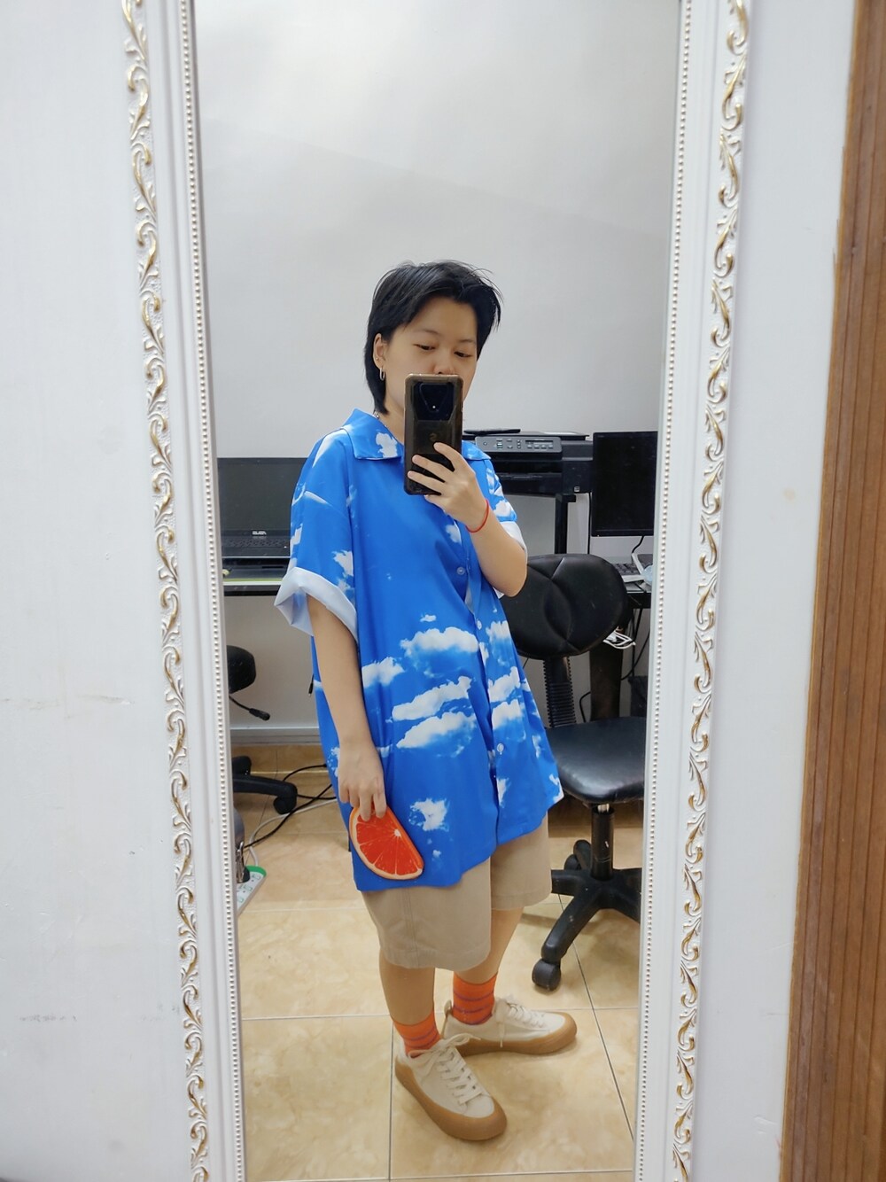 「低身長、低身長コーデ、低身長女子、蓝色系、藍色」｜「ZARAのアイテム（シューズ、ベージュ系）」を使った、MEATさん（レディース・142cm）の冬コーディネートの1枚目の写真