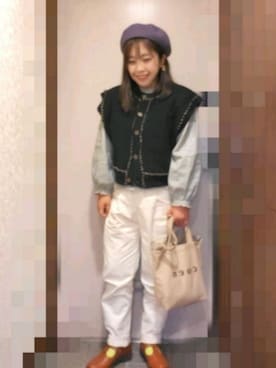 「ehka sopo（エヘカソポ）のアイテム（アクセサリー）」を使った、ゆんさん（レディース・154cm）の秋コーディネート