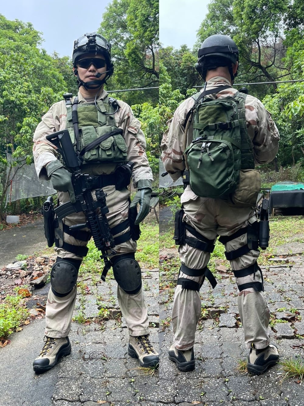 「Airsoft、Reenactment、OEF/OIF SEALs Impression」｜「AI MBSSのアイテム（ミリタリージャケット、グリーン系）」を使った、Leo Yeungさん（メンズ・168cm）の春コーディネートの1枚目の写真
